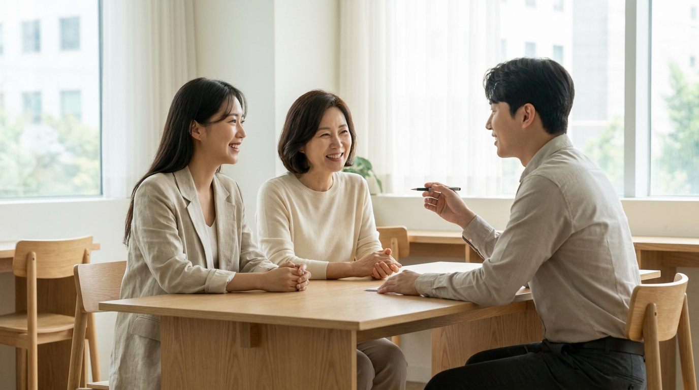 자녀 결혼을 상담하는 부모님
